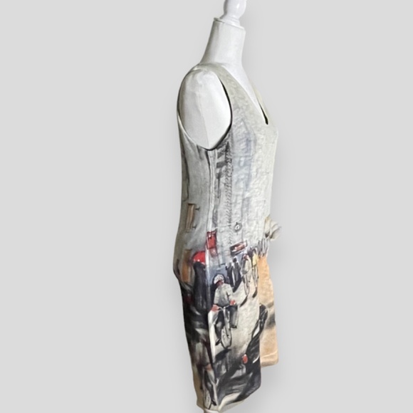 Vintage Inoah Sleevelss Graphic Dress Midi Length Dress Size Medium - Picture 3 of 7